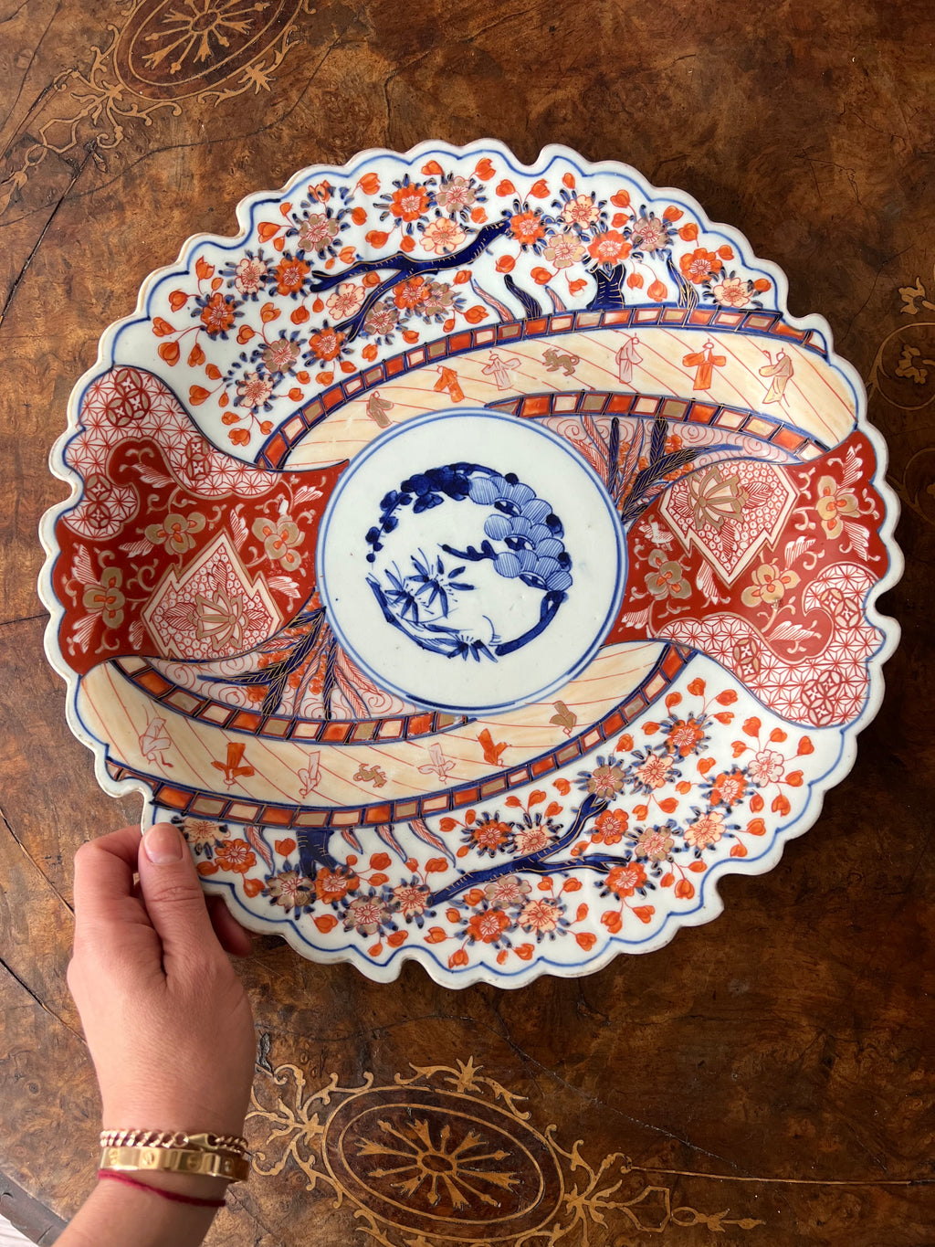 Antique Meiji Period Large Imari Charger Porcelain Plate