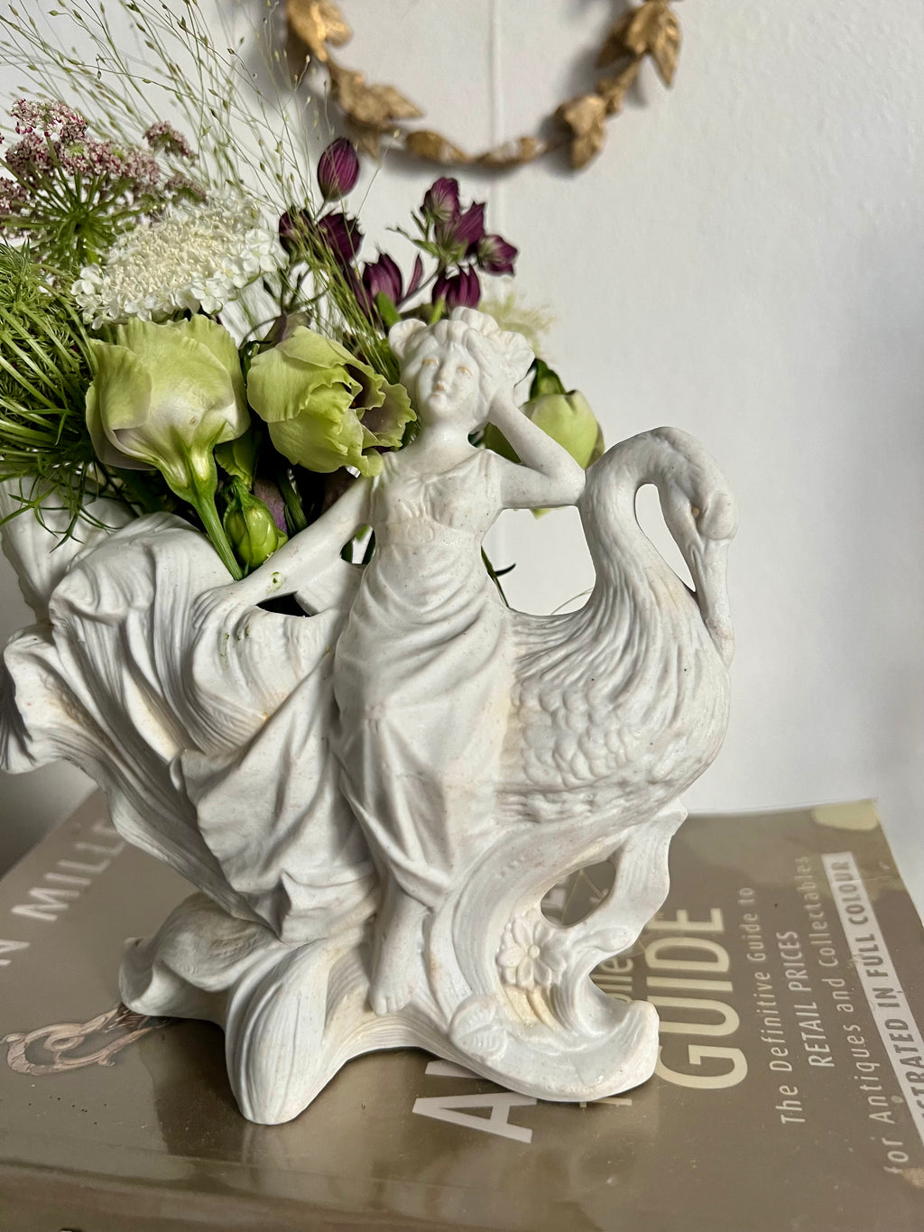 Antique Art Nouveau Bisque Porcelain Figural Vase