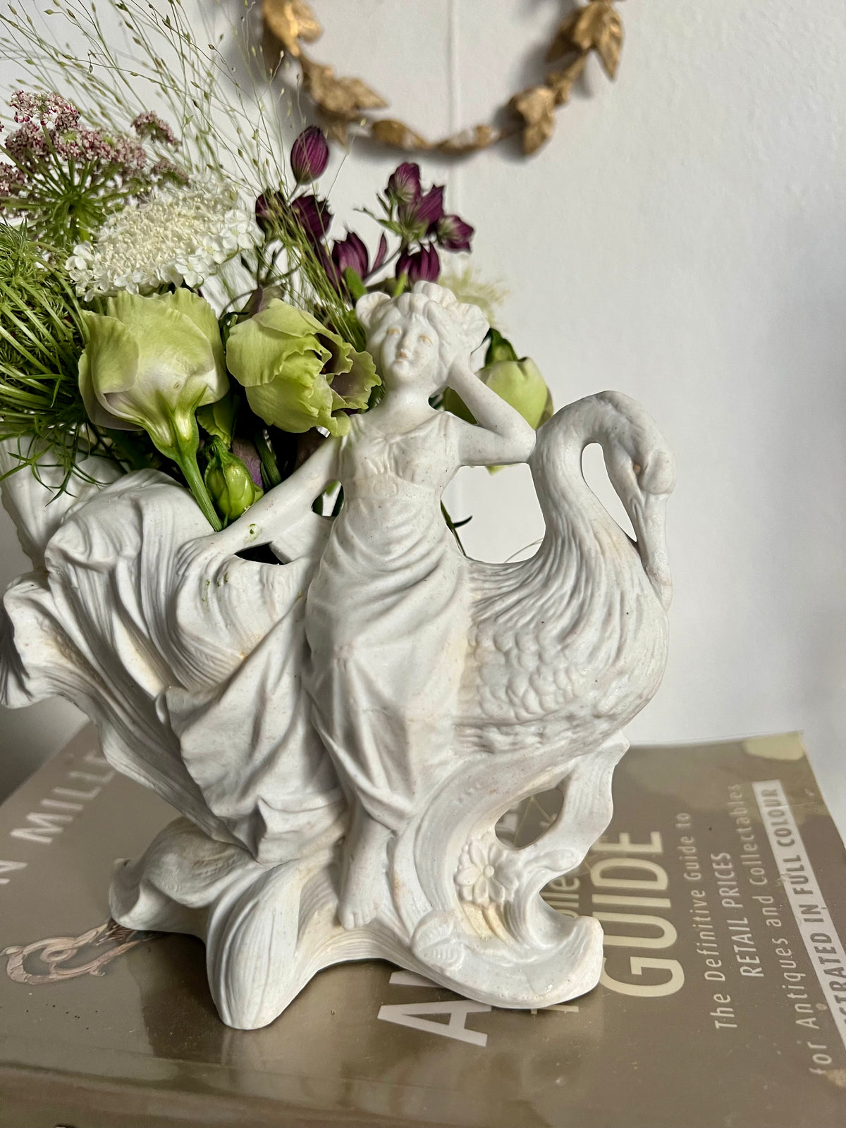 Antique Art Nouveau Bisque Porcelain Figural Vase