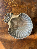 Vintage Silver Plated Shell trinket Tray with Ornate Rococo Scallop style detail.