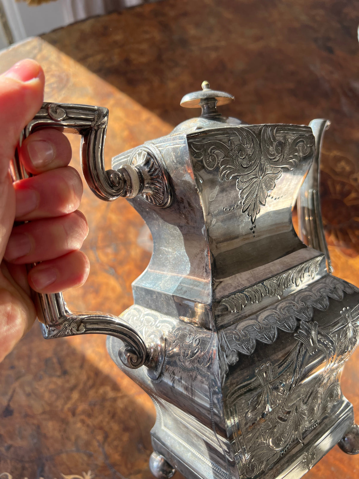Victorian Silver Plate Coffee Pot – Wm. Briggs & Co., Sheffield (c.1880s)