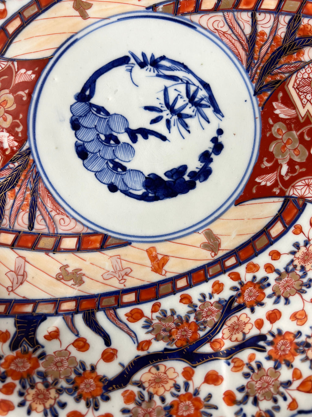Antique Meiji Period Large Imari Charger Porcelain Plate