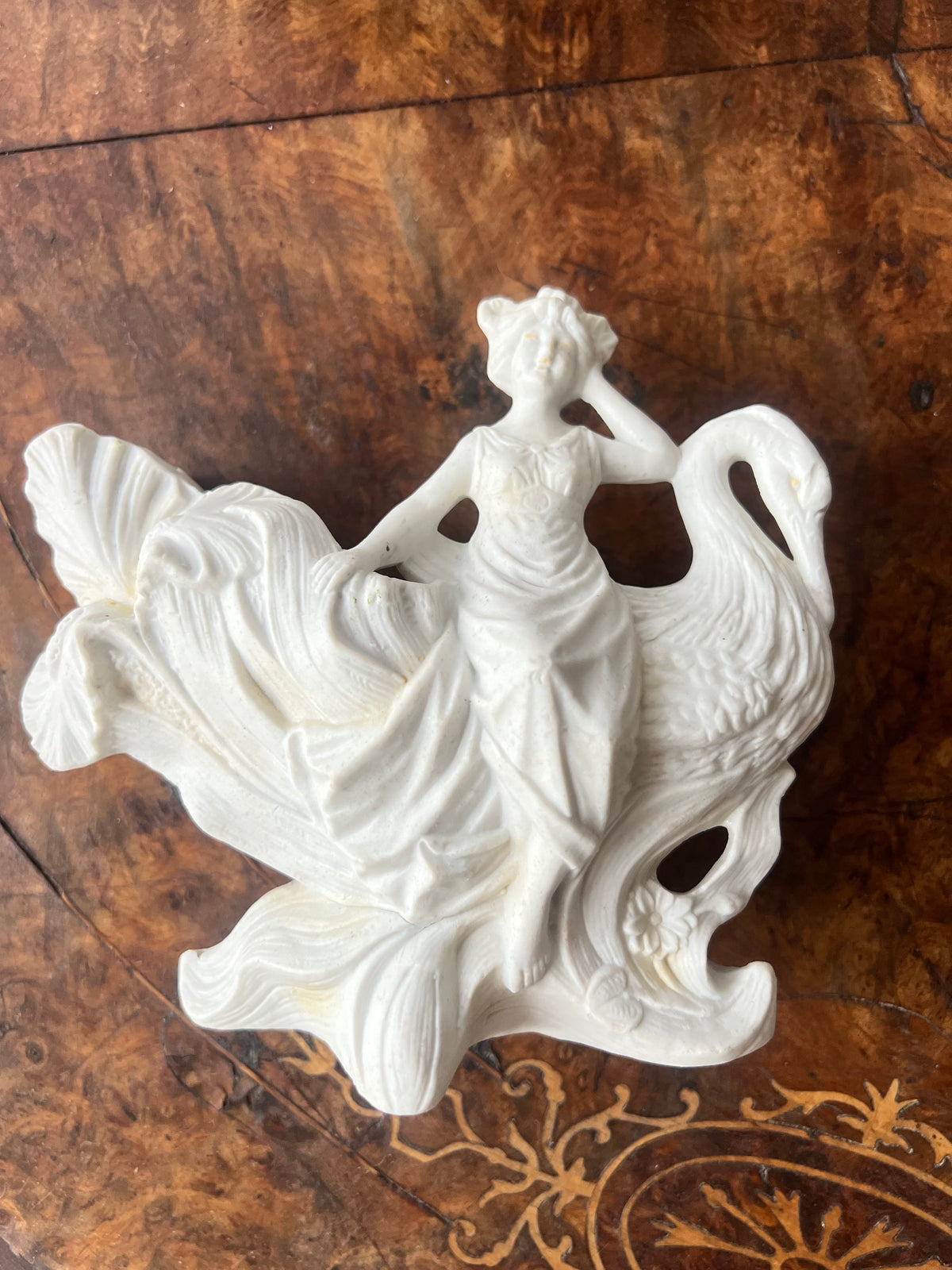 Antique Art Nouveau Bisque Porcelain Figural Vase