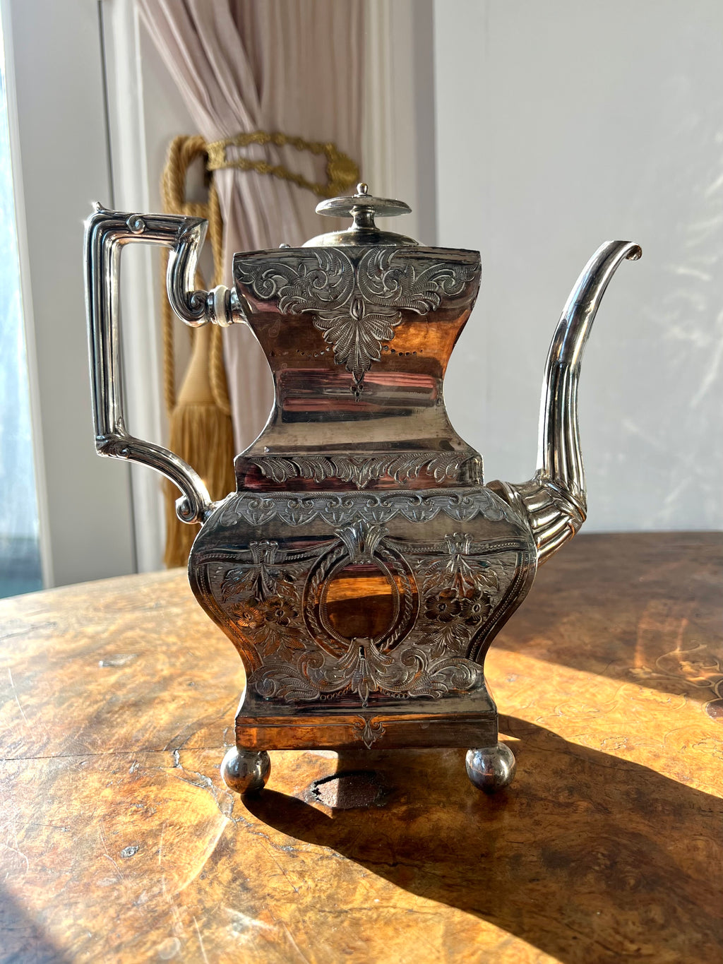Victorian Silver Plate Coffee Pot – Wm. Briggs & Co., Sheffield (c.1880s)