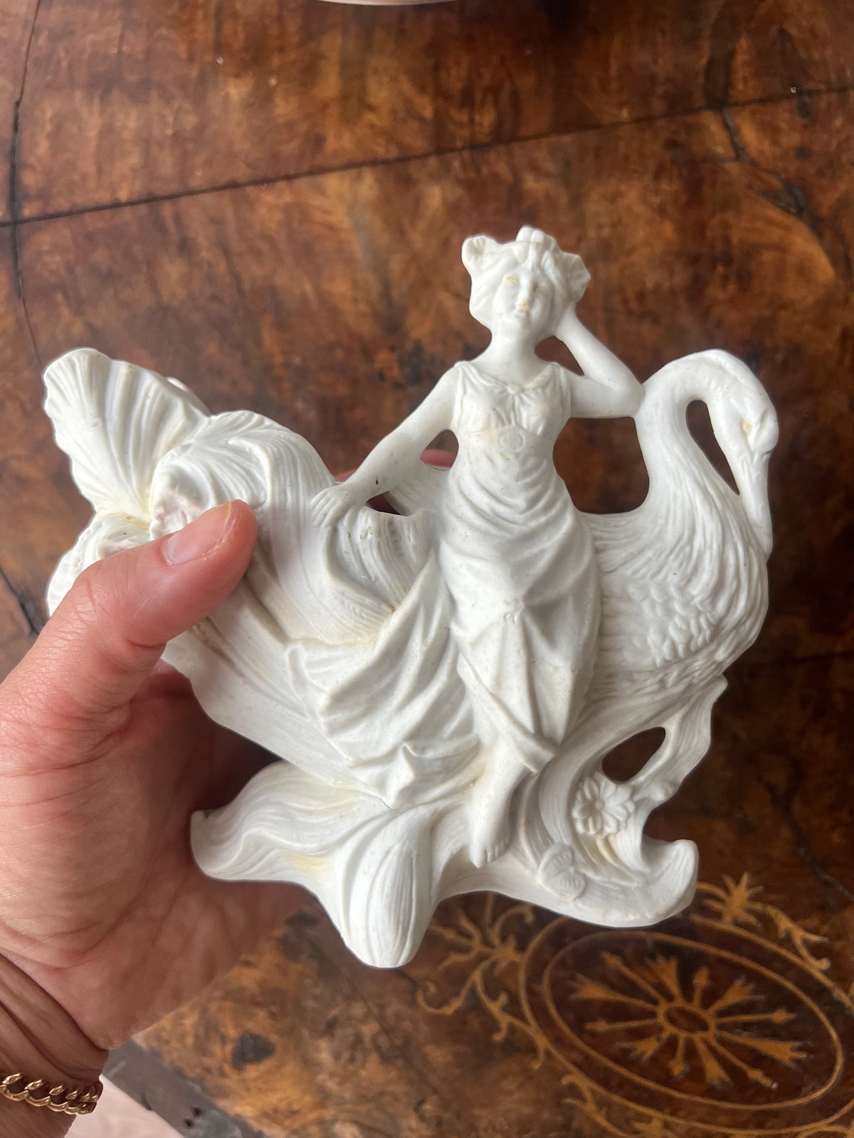 Antique Art Nouveau Bisque Porcelain Figural Vase
