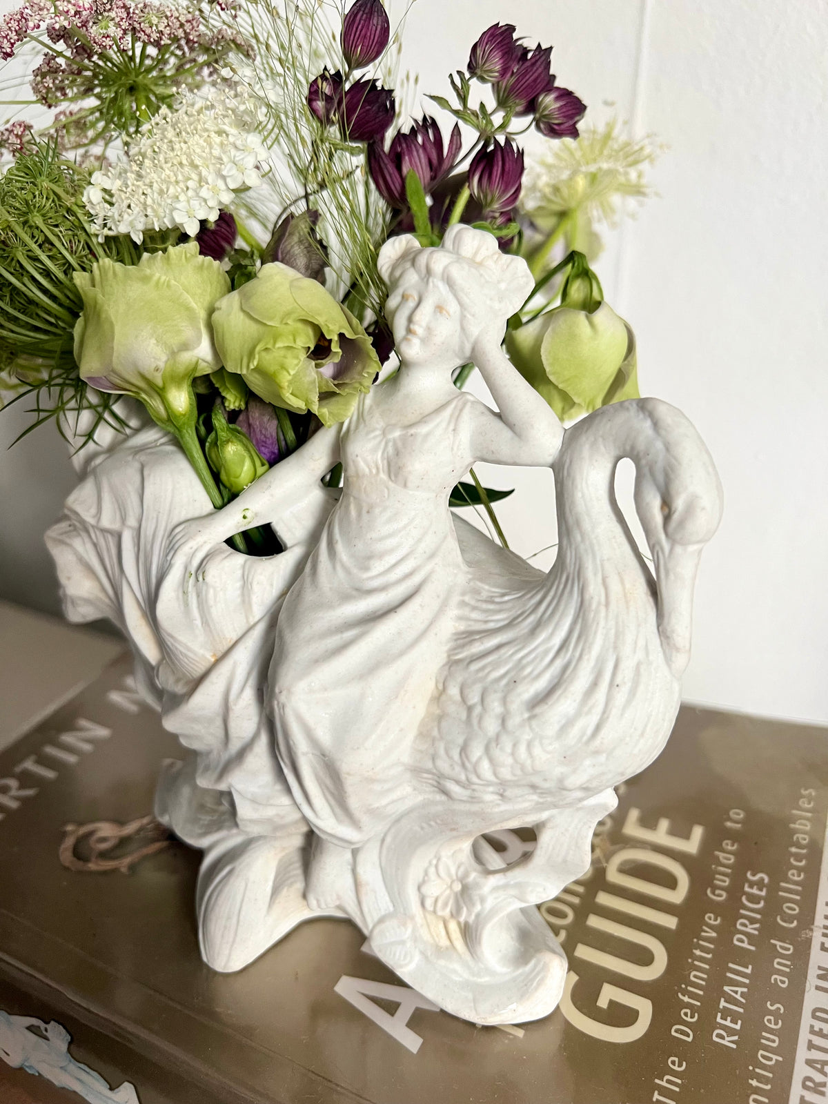 Antique Art Nouveau Bisque Porcelain Figural Vase