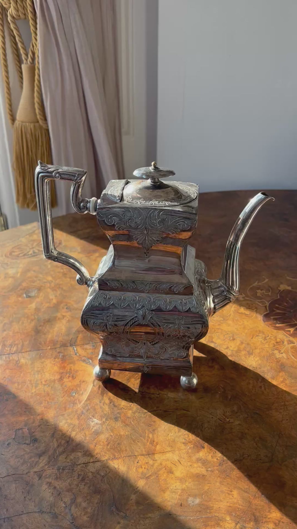 Victorian Silver Plate Coffee Pot – Wm. Briggs & Co., Sheffield (c.1880s)